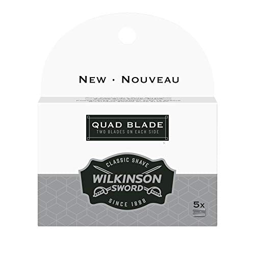 Wilkinson Sword Quad Blade Razor Blades Refills, 5 Count(Pack of 1)