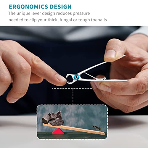 SZQHT Extra Wide Jaw Opening Nail Clippers for Thick Nails Cutter for Ingrown Toenail Clippers & Fingernails Manicure Set,Pedicure Kit,Men & Women(Silver)