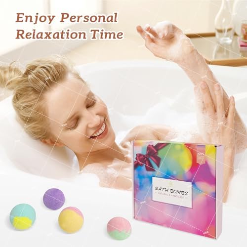 Bath Bombs for Women, Present Birthday Gifts Set, 16 Colorful &Scent, Natural Safe & Non-Toxic, Bubble Bath, Shower Bombs with Shea Butter, Bath Salts for Spa Relaxing, for Mom Girlfriend Wife