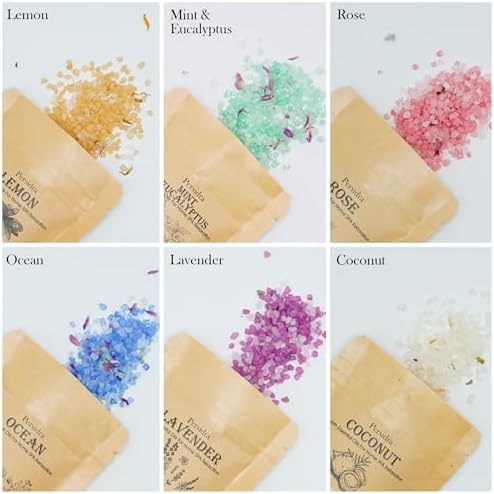 Bath Salts Gift Set 6-Pack - Relaxing Aromatherapy Spa Set for Women, 80g Self-Care Gifts for Mom, Mother's Day Birthday Gifts with Natural Sea Salts