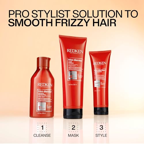 Redken Frizz Dismiss Mask, Intense Smoothing Treatment For Unruly Hair - Ultra Hydrating Smoothing Hair Mask, Hydrates, Smooths and Tames Frizz