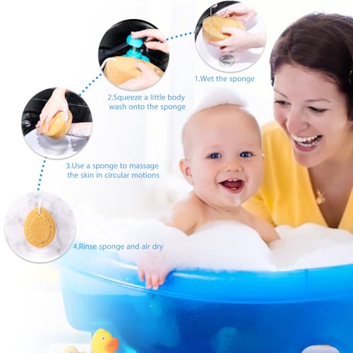 Boao 6 Pieces Foam Body Sponge Soft Exfoliating Bath Sponge Shower Sponge Body Scrubber for Adults Body Cleansing Supplies, 5.5 Inch
