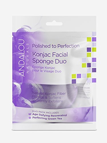 Andalou Naturals Konjac Facial Sponge Duo, 2 Count