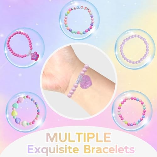 6 Pieces Donut Bath Bombs Gift Set for Kids - Scented Spa Bath Ball Fizzies with Surprise Bracelets Inside, Essential Oils, Moisturizing Bath Treats, Doughnut Princess Party Favors for Girls Women