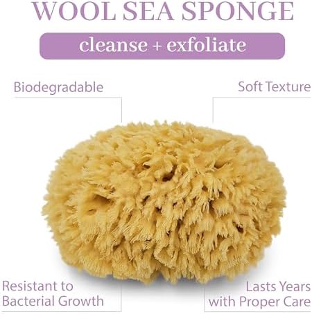 Sea Wool Sponge 5.5" - Natural Sea Sponge for Bathing and Shower - Durable, Sustainable & Environment-Friendly Loofah for Body