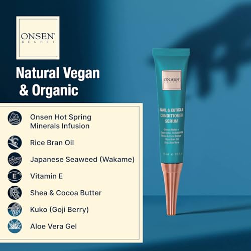 Onsen Secret Complete Nail Reboot Kit w/Nail Reboot Oil 10ml, Nail File 120/180 Grit Double Sided, A 3-Way Nail Buffer Block & Cuticle Serum-15ml w/Cuticle Oil in Action-Super Value Pack