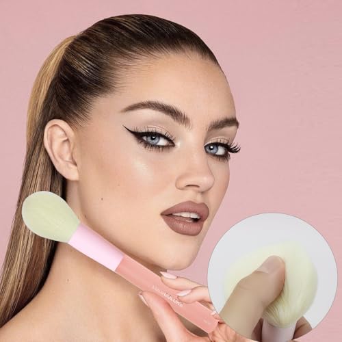 18-Pcs Makeup Brush Set for Beginners - Travel-Friendly with Soft Arthritis-Friendly Handles & Non-Shedding Bristles | Includes Storage Bag, Eyeshadow Brushes & Sponges (Multi-Color)