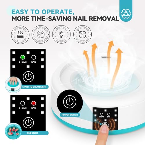 SAVILAND Pro Steam Nail Polish Remover: Nail Soaking Bowl Automatic Heating Gel & Acrylic Removal System for Salon & Home Use