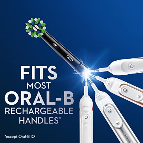 Oral-B Cross Action Electric Toothbrush Replacement Brush Heads, Black, 3 Count (Pack of 1)