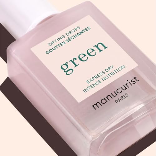 Manucurist Green Nail Polish Drying Drops - Fast Dry Nail Polish - Halves Drying Time - Nourishing Nail Care - 49.5% bio-sourced - Nail OIl - Cuticle Oil for Nails - Green System Compatible 0.5 Fl Oz
