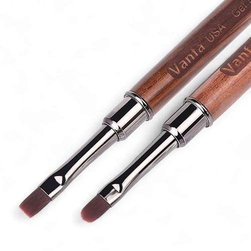 Gel Nail Brush set for Builder Gel, Polygel, HardGel, Nail Painting (1 Oval + 1 Square) #79038