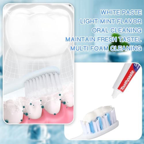 Mini Toothpaste Bulk Regular Clean Mint Toothpaste for Bad Breath, Helps Freshens Breath, Whitens Teeth Travel Size 0.18oz for Home Hotel Office School Camping