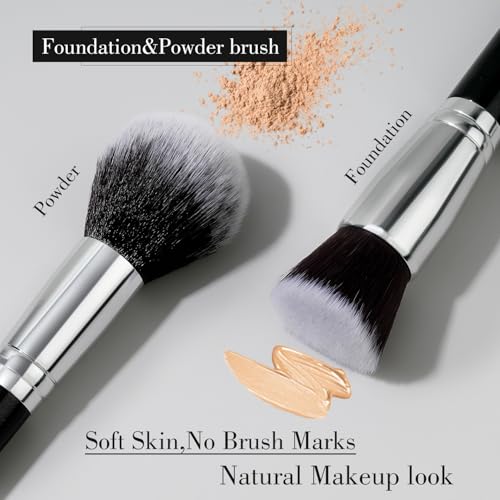 BEILI Makeup Brushes 30Pcs Professional Makeup Brush Set Premium Synthetic Kabuki Foundation Blending Brush Face Powder Blush Concealers Eye Shadows Make Up Brush Set (Black)