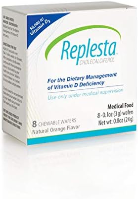 50,000 IU Vitamin D3 Cholecalciferol, for Vitamin D Deficiency, Once-Weekly Chewable Wafer, Non-GMO, Natural Orange Flavor, 8 Count (Pack of 1)