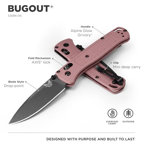 Benchmade - Bugout 535 EDC Knife with Crater Blue Grivory Handle (535FE-05)