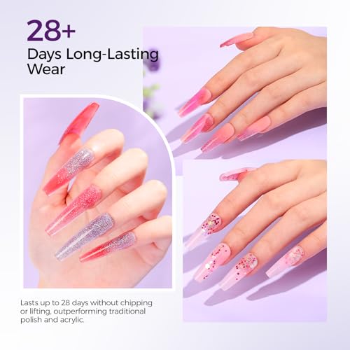 Poly Gel Nail Kit: 14 PCS PolyGel with Slip Solution Mini U V Nail Light Poly Gel Kit for Beginners with Everything Extension