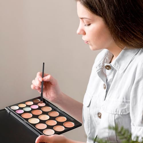 300 PCS Disposable Angled Brow Brushes for Eyebrows Bulk Eyebrow Tint Brush Flat Tapered Tinting Concealer Brush Eye Shadow Applicator Sticks Eyeliner Makeup Brushes