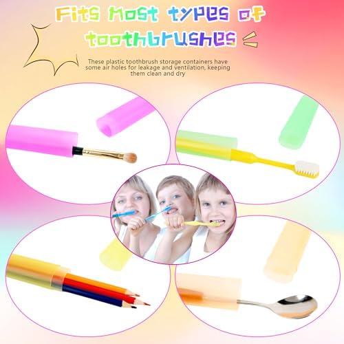 49 Pieces Travel Toothbrush Holder Portable Toothbrush Case Cover Protector Plastic Dust-proof Toothbrush Cases for Travel Bathroom Indoor Outdoor Travel Trip Camping School