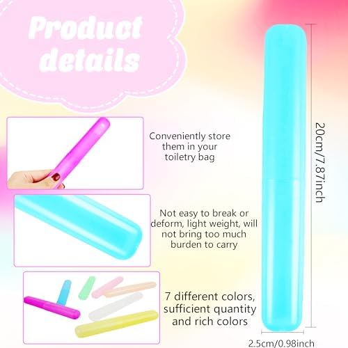 49 Pieces Travel Toothbrush Holder Portable Toothbrush Case Cover Protector Plastic Dust-proof Toothbrush Cases for Travel Bathroom Indoor Outdoor Travel Trip Camping School