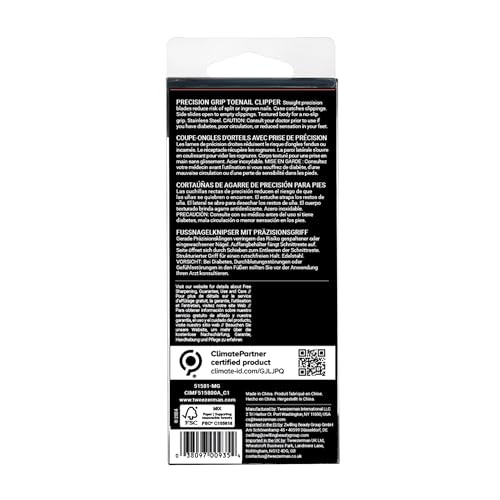 Tweezerman Men's Precision Grip Toenail Clipper, Black