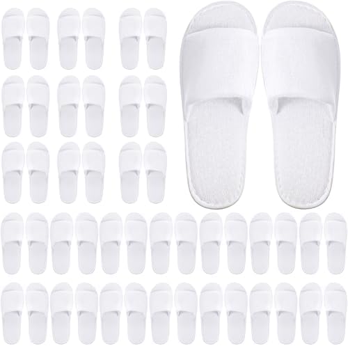 24 Pairs Spa Disposable Slippers Open Toe Non Slip Slippers for Women Men Guests Hotels Home Party Housewarming
