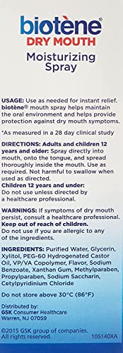 Biotene Gentle Mint Moisturizing Mouth Spray, Sugar-Free, for Dry Mouth and Fresh Breath, 1.5 Fl Oz (Pack of 3)