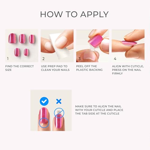 KISS colorFX by imPRESS Press On Nails , ‘Starry’, Solid Light Pink with Pearlescent Finish, Short Oval, New & Improved Adhesive, Includes 30 Fake Nails, Prep Pad, 1 Manicure Stick, 1 Mini Nail File