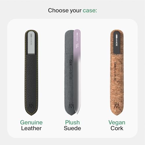 GERMANIKURE Glass Nail File in Suede Sleeve - Stay Curious - Professional Crystal Nail File for Natural Nails - Ideal Manicure & Pedicure Tool for Smooth, Easy Shaping - Nail Care Gift