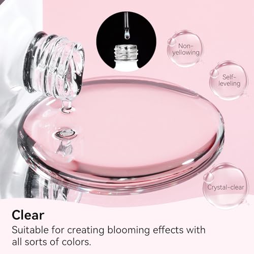 Makartt Blooming Gel-Clear 2 Pcs Marble Gels Nail Polish Blossom Gels for Spreading Effect,Gel Paint Nail Art Supplies for Watercolor Design,Floral Print, Nail Art Design DIY Manicure for Women