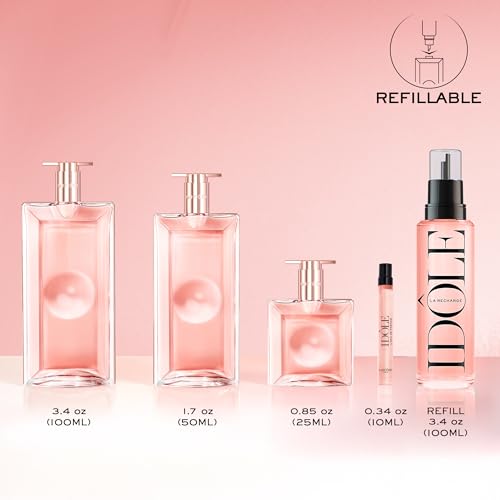 Lancôme Idôle Eau de Parfum - Long Lasting Fragrance with Notes of Bergamont, Jasmine & Vanilla - Fresh & Floral Women's Perfume - 3.4 Fl Oz Refill