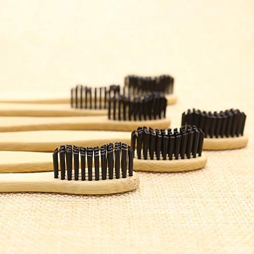 Hard Toothbrush Bamboo Toothbrush for Adult Manual Toothbrsuh Hard Bristles Pack of 6