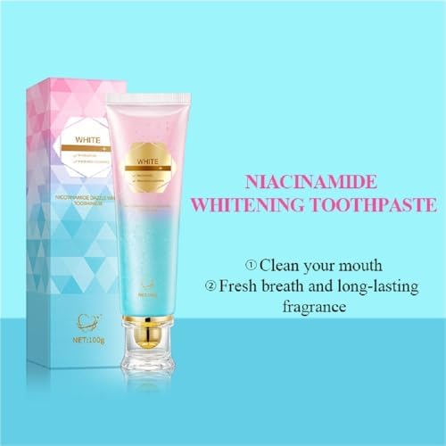 2Pcs Niacinamide Intensive Whitening Toothpaste,Acssart Radiant Whitening Toothpaste with Natural Gentle Care Deep Stain Removal Clean,Improves Gum Health,Fresh Breath