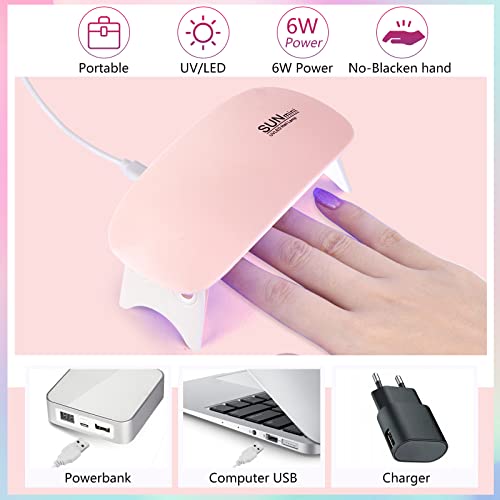 Nail Practice Hand for Acrylic Nails, Flexible Practice Nail Hand Training Kits, Movable Fake Nail Hand to Practice Fake Nails with Nail Drill, Nail Dryer Lamp, 12 Colors Acrylic Powder Beginners Kit
