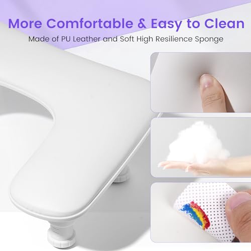 Big Arm Rest for Nails Tech: 2nd Generation U-Shaped Manicure Nail Arm Rest Stand Height Adjustable Armrest Microfiber PU Leather Hand Rest Pillow for Acrylic Nails (White)