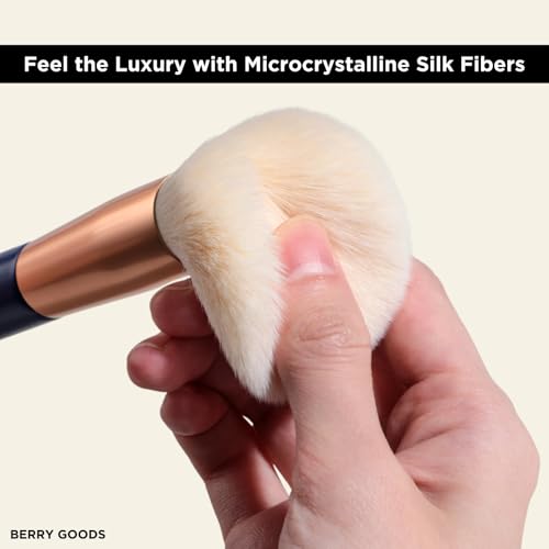 BERRY Blue Premium Makeup Brush Set – 12-Piece Professional Ultra-Soft Synthetic Brushes for Face & Eyes | Foundation, Powder, Blush, Concealer, Eyeshadow – Vegan, Cruelty-Free, Numbered, Travel Case