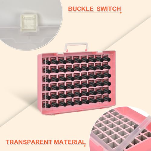 ALCYON Universal Nail Polish Holder & Organizer Contains 54 Bottles for Gellen, for Beetles, for Sally Hansen, for OPI, for Essie and Other Fingernail Polish (ONLY A CASE)-Pink