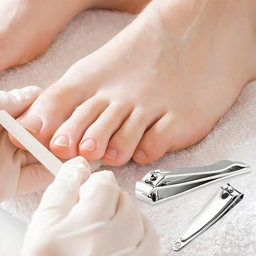20-Pack Stainless Steel Fingernail & Toenail Nail Clippers Bulk Set - 12 Small + 8 Medium Size with Storage Pouch, Manicure Kit for Men/Women Travel, Gifts, Homeless Care Supplies