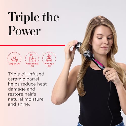 REVLON Perfect Match Hot Styler - Heated Blowout Brush to Style and Extend Blowouts, Hot Brush for Curls, Body, and Volume, Reduces Frizz and Boosts Shine