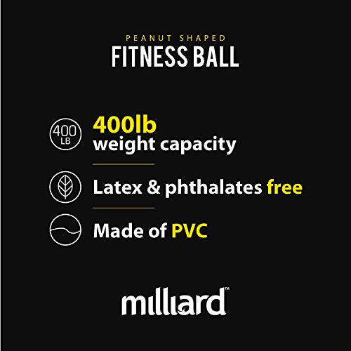Milliard Peanut Ball Physio Roll for Exercise, Therapy, Labor, Birthing and Dog Training…