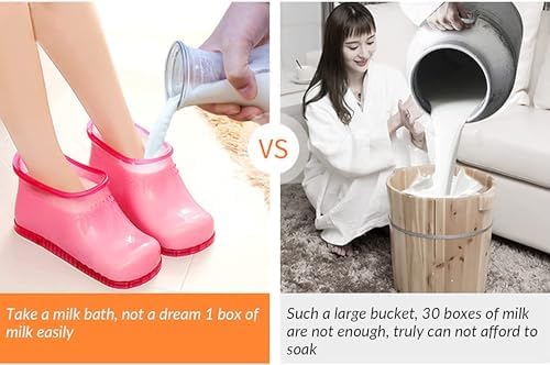 Movable Foot Soaker, Portable Feet Soaking Tub Massage Foot Bath Shoes, Bath Massager Basin Pedicure Feet Spa Shoes for Thermal Massage to Promote Blood Circulation (Large, Red)