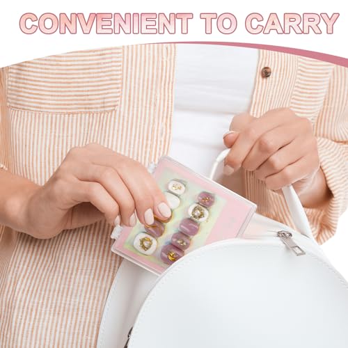 30Boxes Large (8 x 8cm) Press On Nail Packaging Storage Box and 90pcs Adhesive Tabs - Acrylic Organizer Case for Artificial Nail for Nail Business Supplies (clear, L)