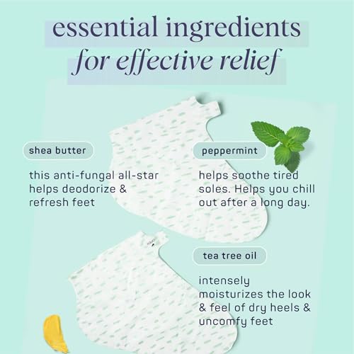 SpaLife Beauty Comfort Zone Soothing Foot Masks – Hydrating and Moisturizing Foot Socks – Hydrating Foot Mask – Soothes Rough, Cracked, Dry Feet with Tea Tree Oil – Shea Butter – Peppermint – 8 Pack