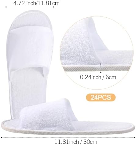 24 Pairs Spa Disposable Slippers Open Toe Non Slip Slippers for Women Men Guests Hotels Home Party Housewarming