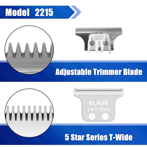 2215 T Wide Adjustable Trimmer Blades for Wahl 5 Star Series Detailer (8081) and Cordless Detailer LI (8171) Hair Clippers Blades-Model 2215