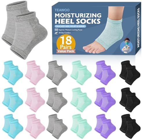 Moisturizing Toeless Socks for Cracked Heels - Heel Repair, Hydrate Dry Feet