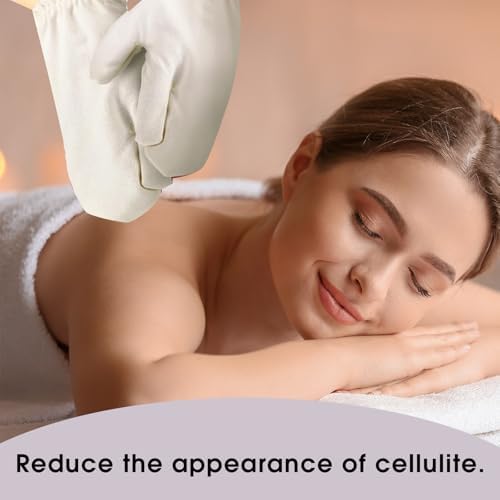 2 Pcs Raw Silk Massage Gloves, Exfoliating Bath Scrubbing Massage Shower Gloves for Women