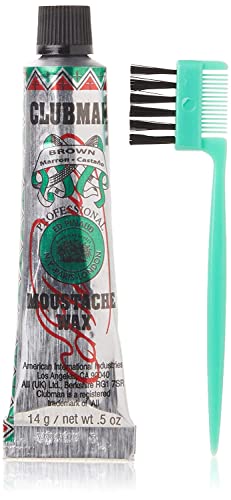 Clubman Moustwax W/Brush Brown (2 Pack)