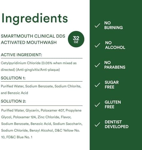 SmartMouth Clinical DDS Activated Oral Rinse 32oz