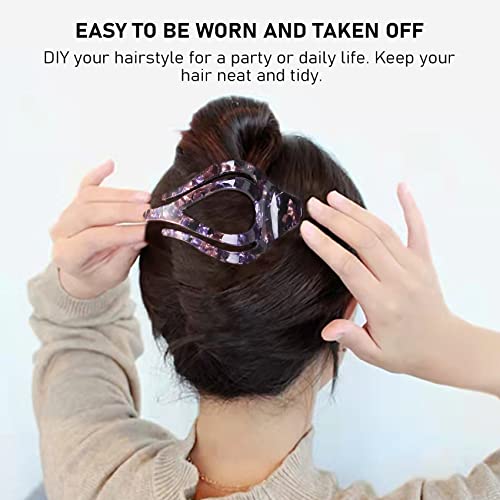 3Pcs French Concord Women's Hair Claw Clips - Curved Strong Hold No Slip Grip Large Clips for Thick or Thin Hair (multicolor A)