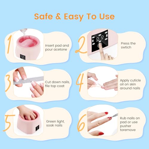 Nail Soaking Bowl Acetone Proof: 50% Faster Heated Electric Manicure Bowls Nail Soaking - Soak off Gel Dip Acrylic Nail Remover Bowl for Salon Home